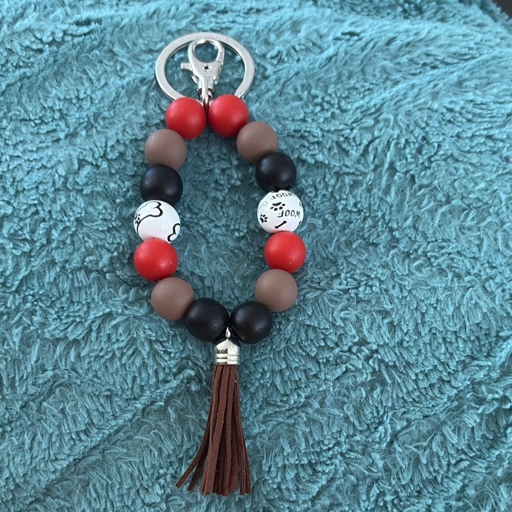 Handmade wristlet keychain
